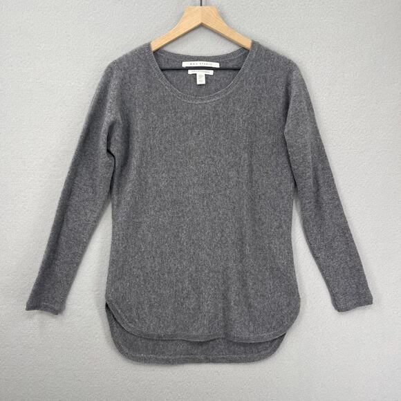 Maxi Studio Cashmere Sweater Womens Md Gray 2 Ply Long Sleeve Soft Minimalist - Picture 1 of 9